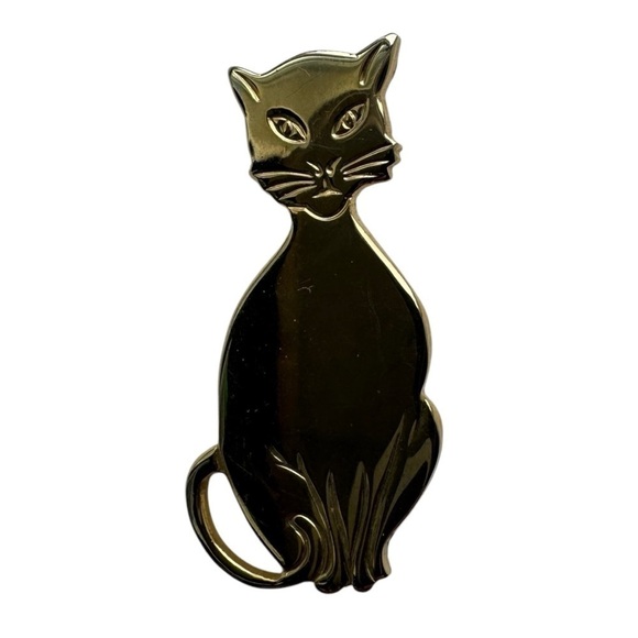 Jewelry - Cat Kitty Gold Tone Pin Brooch Vintage Jewellery Decorative